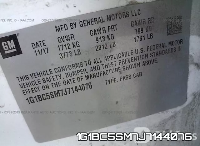 1G1BC5SM7J7144076 фото 9