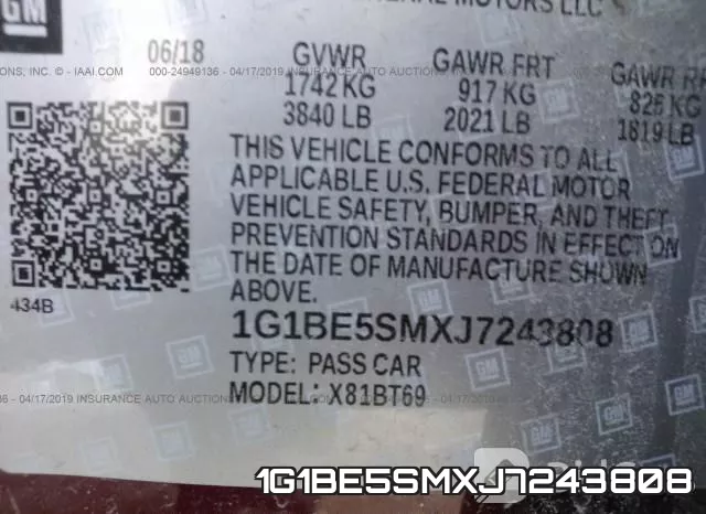 1G1BE5SMXJ7243808 фото 10