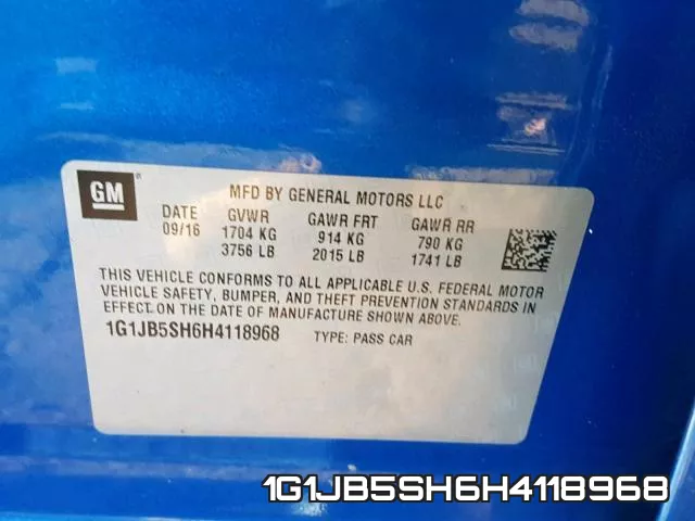 1G1JB5SH6H4118968 фото 2