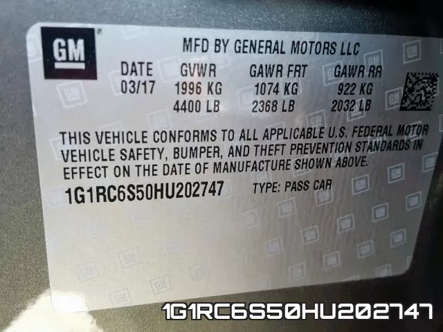 1G1RC6S50HU202747 фото 2