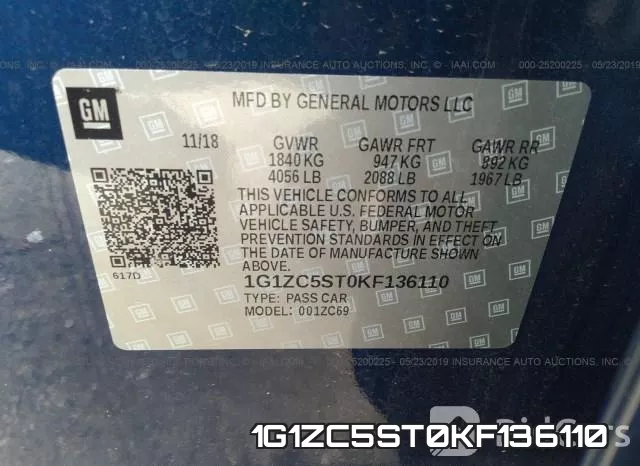 1G1ZC5ST0KF136110 фото 10