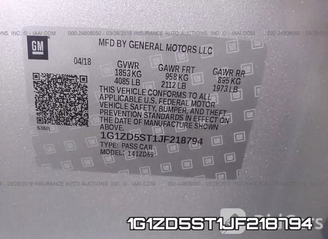 1G1ZD5ST1JF218794 фото 10