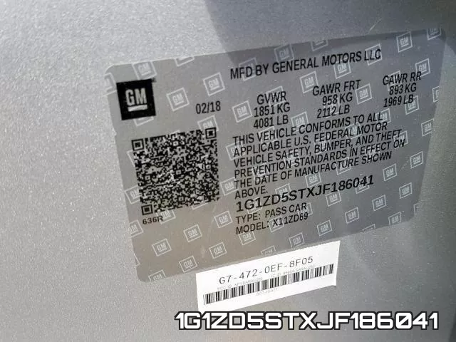 1G1ZD5STXJF186041 фото 2