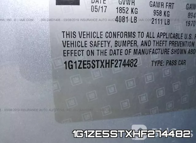 1G1ZE5STXHF274482 фото 10