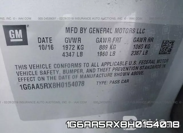1G6AA5RX8H0154078 фото 10