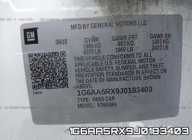 1G6AA5RX9J0183403 фото 10