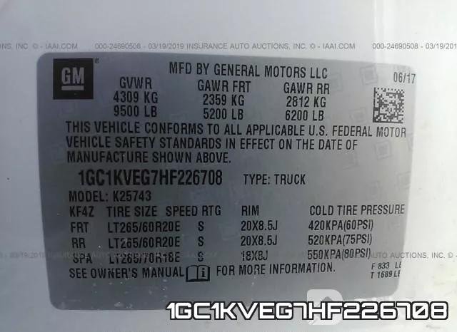 1GC1KVEG7HF226708 фото 10