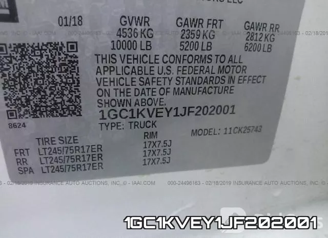 1GC1KVEY1JF202001 фото 10
