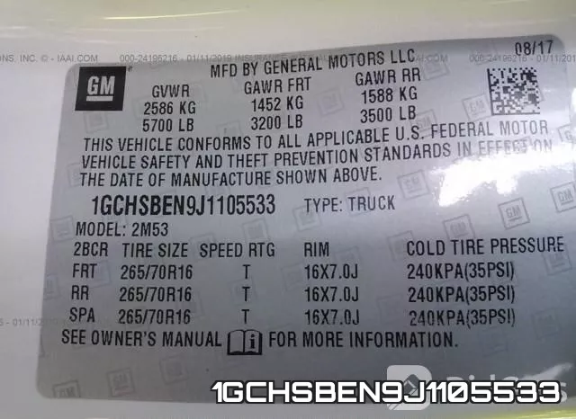 1GCHSBEN9J1105533 фото 10