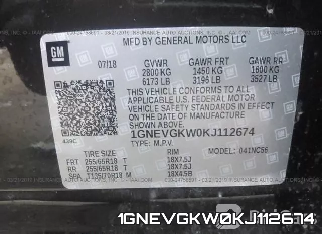 1GNEVGKW0KJ112674 фото 10