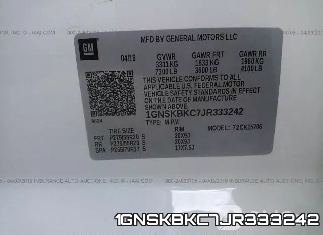 1GNSKBKC7JR333242 фото 10
