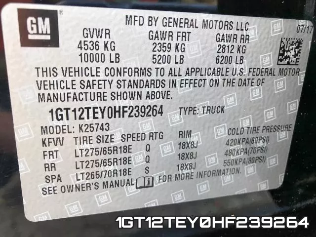 1GT12TEY0HF239264 фото 2