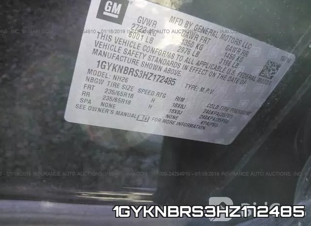 1GYKNBRS3HZ172485 фото 10
