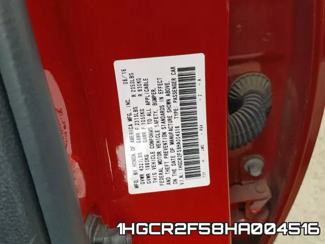 1HGCR2F58HA004516 фото 2