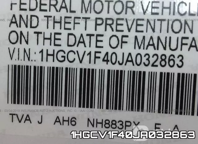 1HGCV1F40JA032863 фото 10