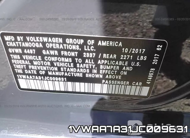 1VWAA7A31JC009631 фото 10