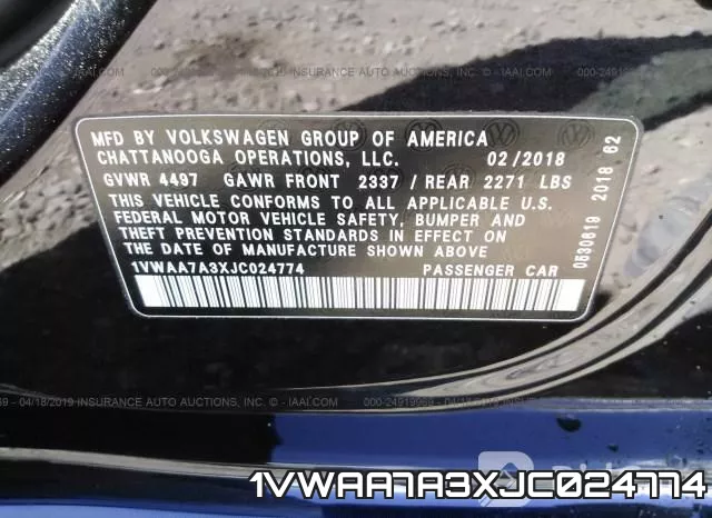 1VWAA7A3XJC024774 фото 10