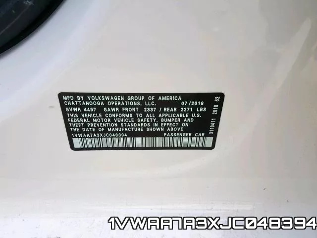 1VWAA7A3XJC048394 фото 2