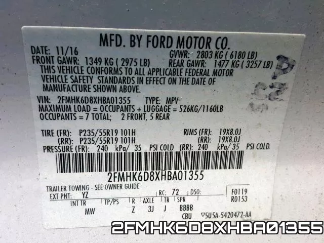 2FMHK6D8XHBA01355 фото 2