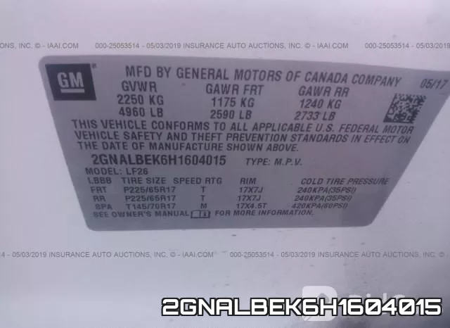 2GNALBEK6H1604015 фото 10