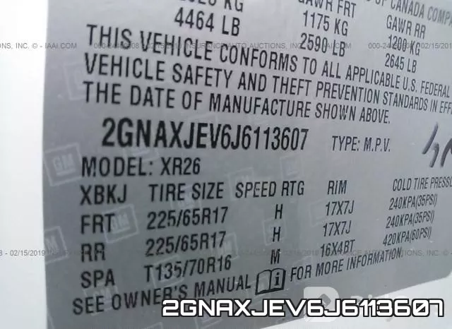 2GNAXJEV6J6113607 фото 10