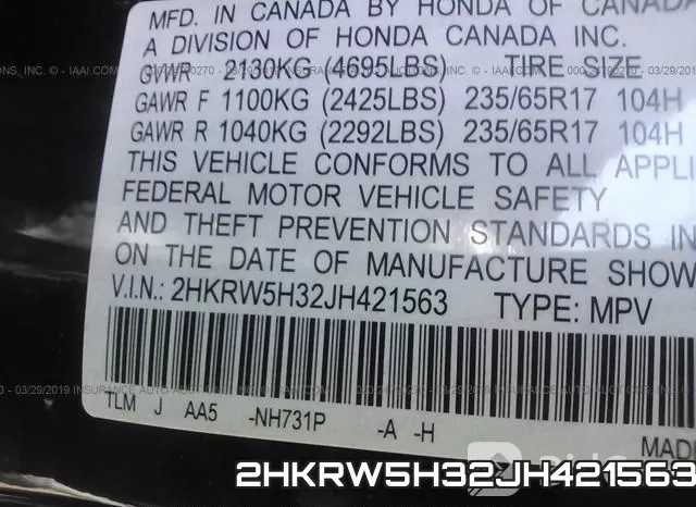 2HKRW5H32JH421563 фото 10