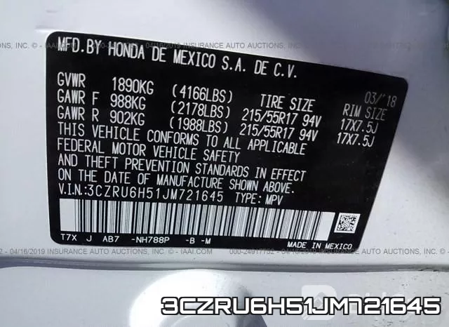 3CZRU6H51JM721645 фото 10