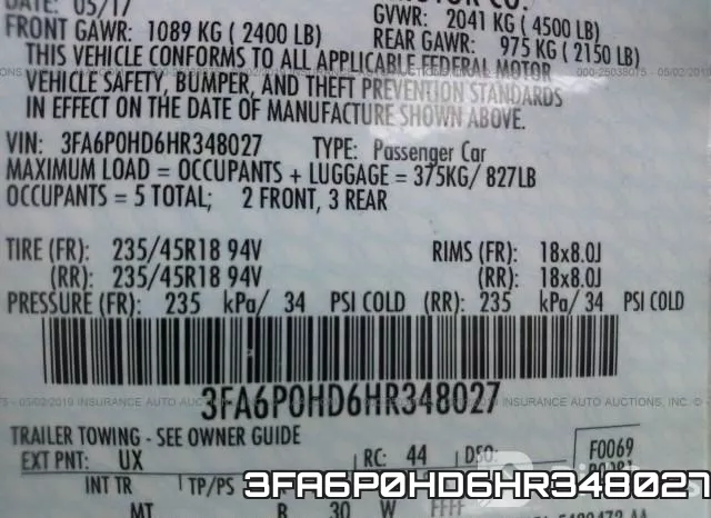 3FA6P0HD6HR348027 фото 10