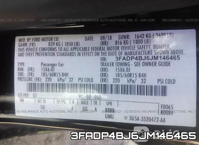3FADP4BJ6JM146465 фото 10