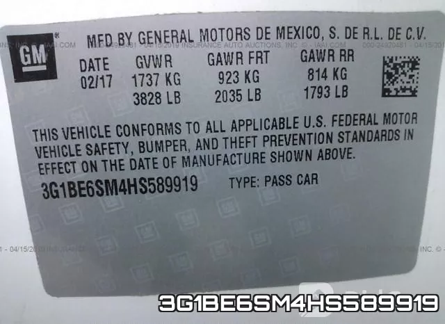 3G1BE6SM4HS589919 фото 10