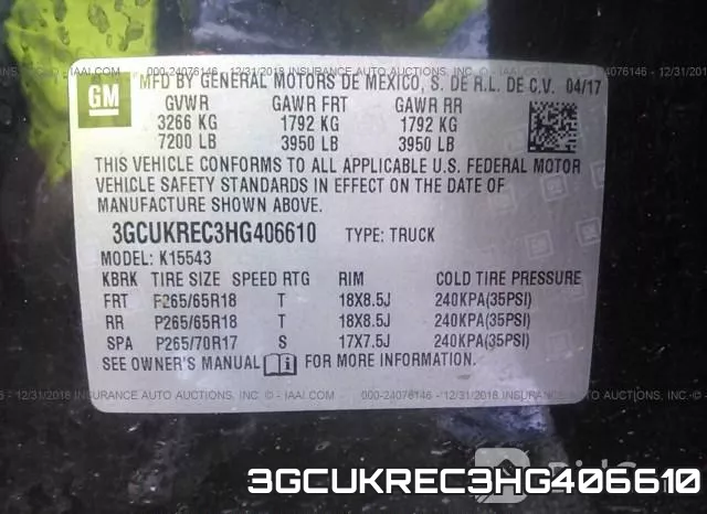 3GCUKREC3HG406610 фото 10