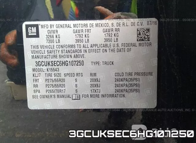 3GCUKSEC6HG107250 фото 9