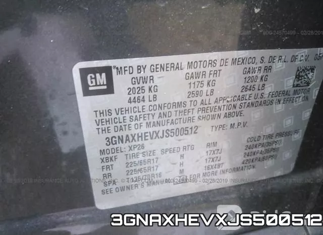 3GNAXHEVXJS500512 фото 10