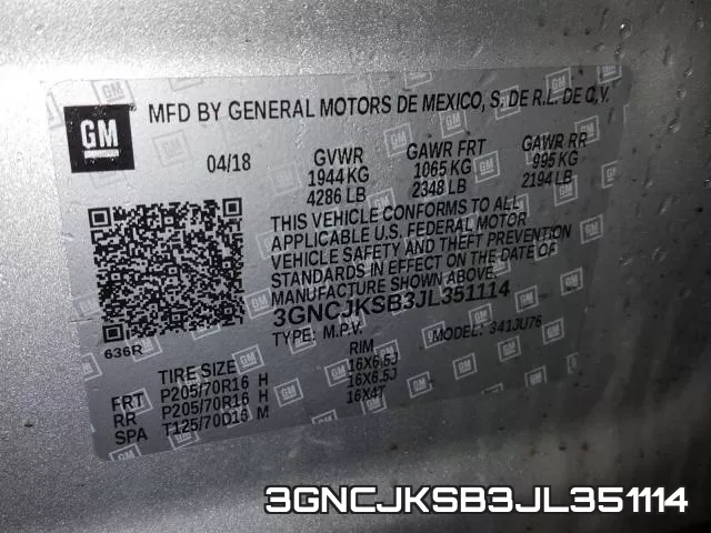 3GNCJKSB3JL351114 фото 2