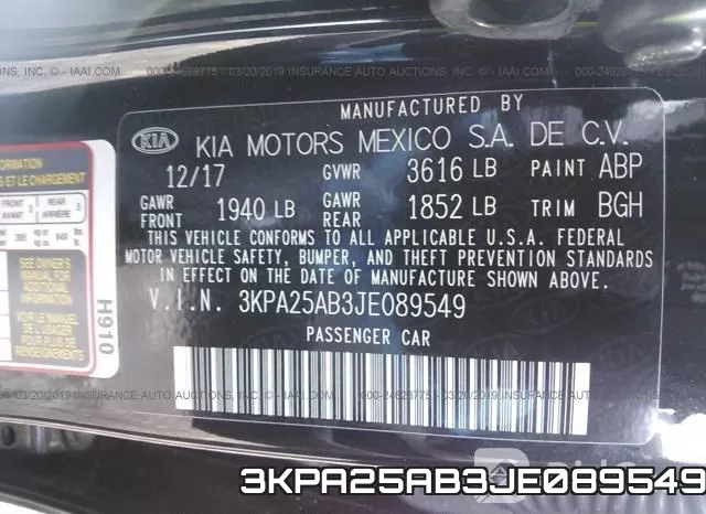 3KPA25AB3JE089549 фото 10