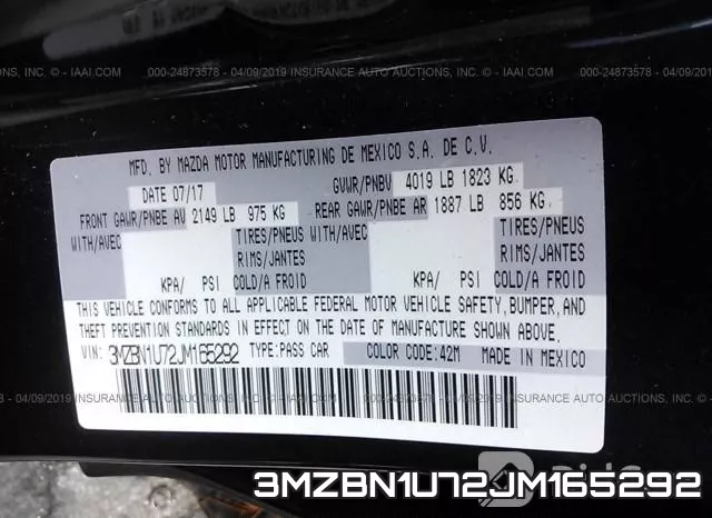 3MZBN1U72JM165292 фото 9