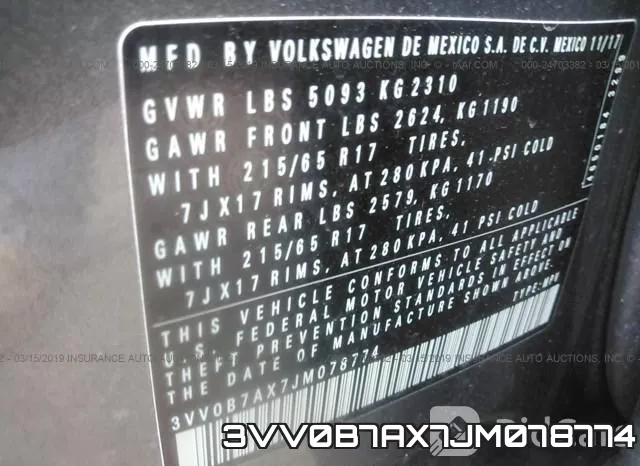 3VV0B7AX7JM078774 фото 10