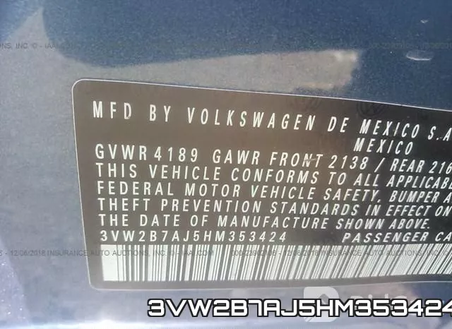 3VW2B7AJ5HM353424 фото 9