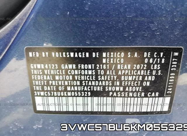 3VWC57BU6KM055329 фото 10