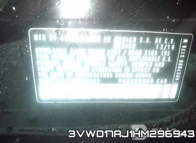 3VWD17AJ1HM296943 фото 10