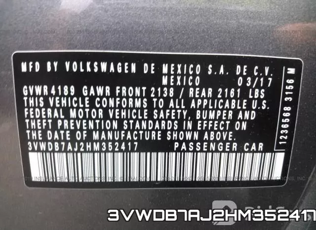 3VWDB7AJ2HM352417 фото 10