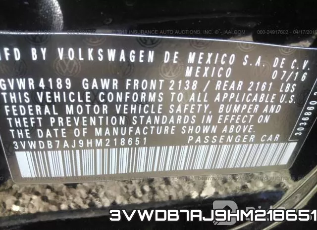 3VWDB7AJ9HM218651 фото 10