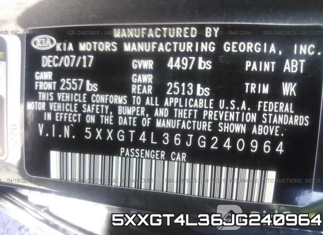 5XXGT4L36JG240964 фото 9