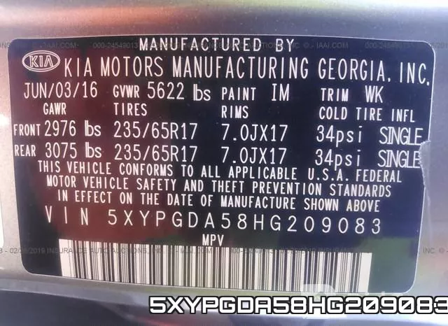 5XYPGDA58HG209083 фото 10