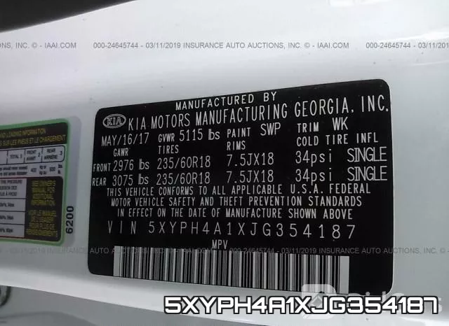 5XYPH4A1XJG354187 фото 10