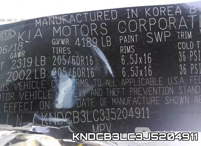 KNDCB3LC3J5204911 фото 10