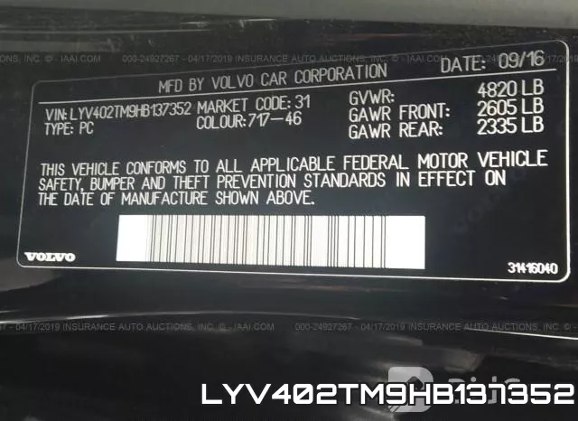 LYV402TM9HB137352 фото 10