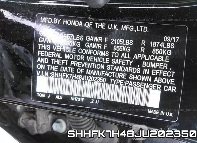 SHHFK7H48JU202350 фото 10