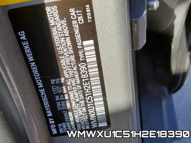 WMWXU1C51H2E18390 фото 2