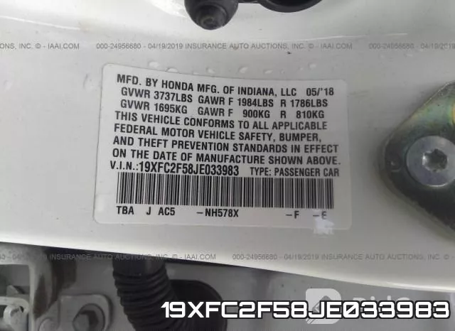 19XFC2F58JE033983 фото 10